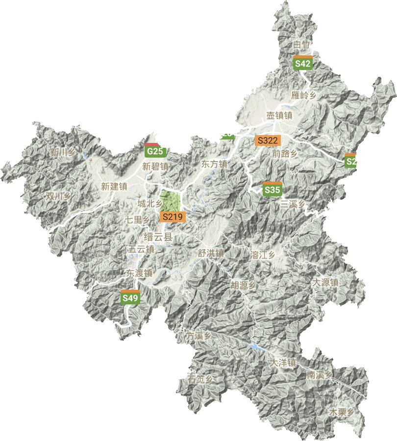 縉云縣地形圖