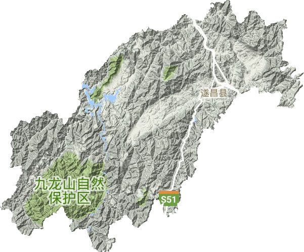 遂昌縣地形圖