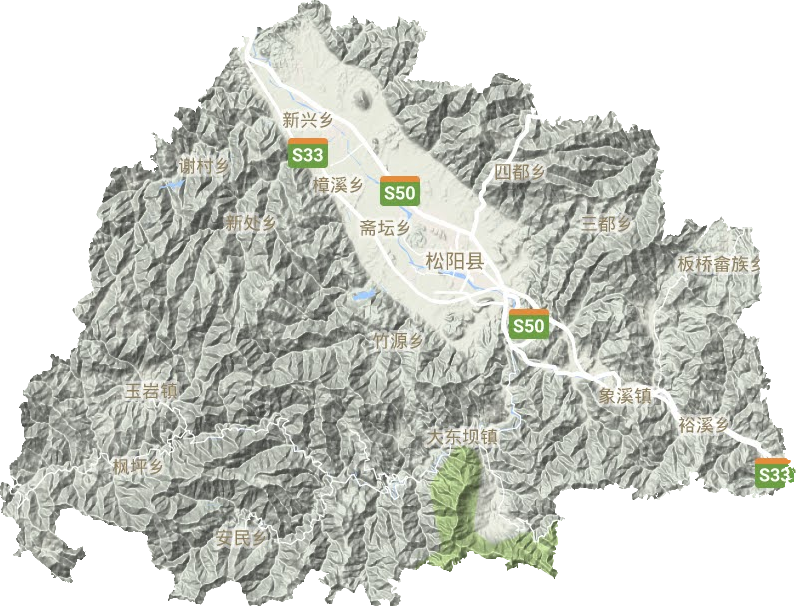 松陽縣地形圖