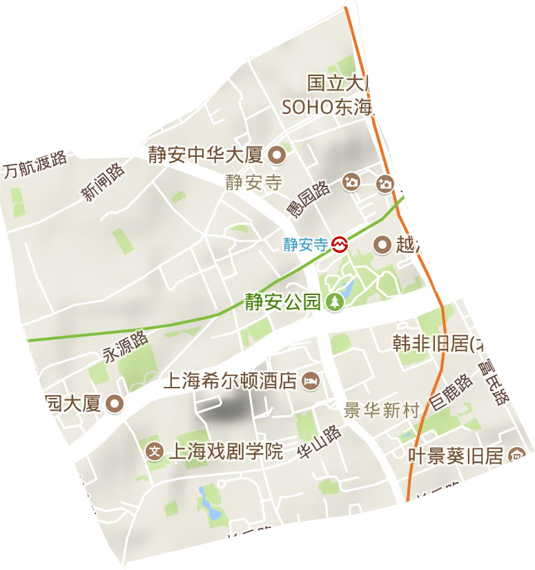 靜安寺街道地形圖