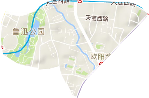 歐陽路街道地形圖