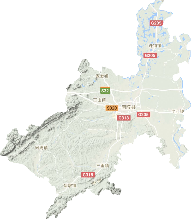 南陵縣地形圖