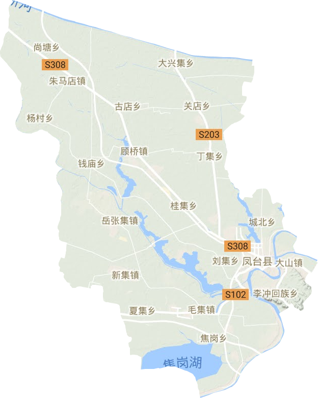 鳳臺縣地形圖