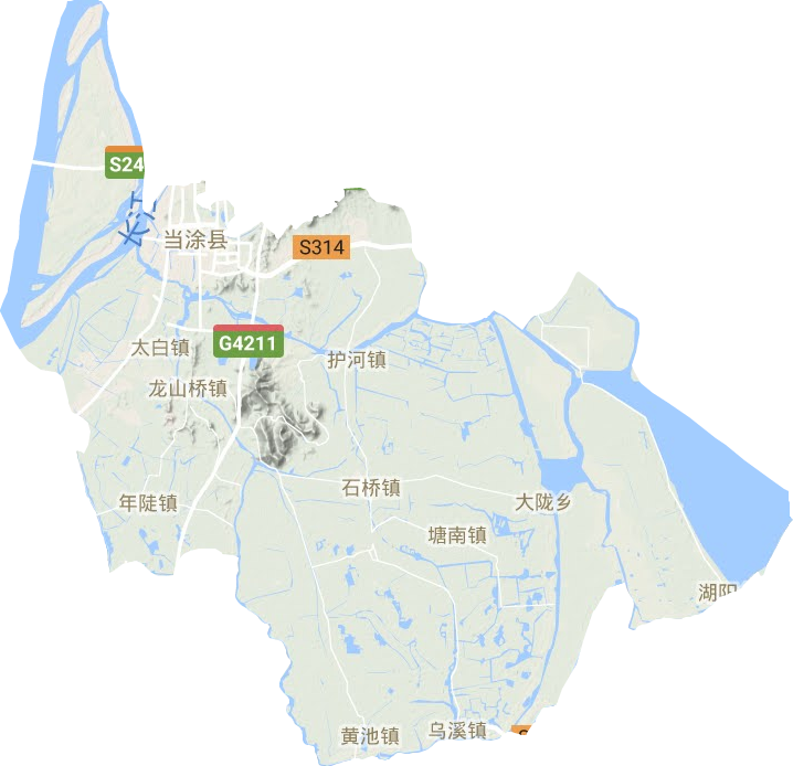 當(dāng)涂縣地形圖