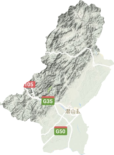 潛山縣地形圖