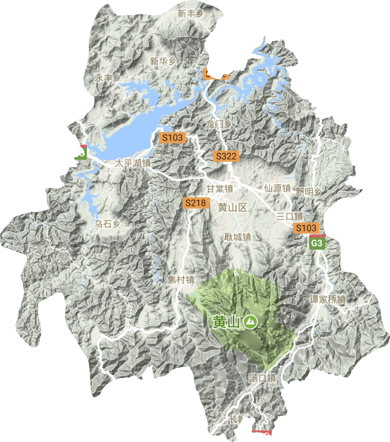 黃山區地形圖