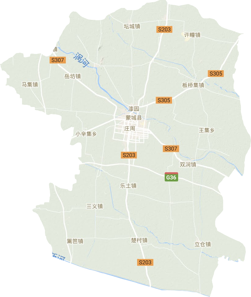蒙城縣地形圖