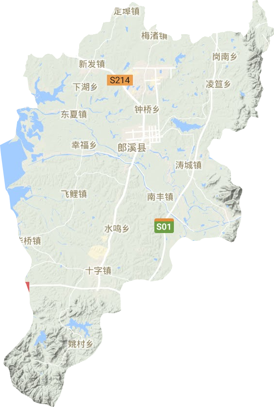 郎溪縣地形圖