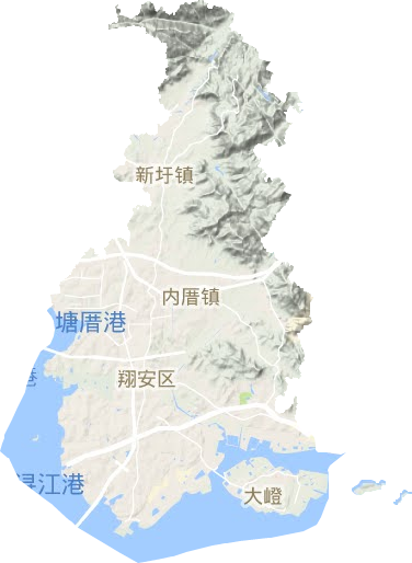 翔安區(qū)地形圖