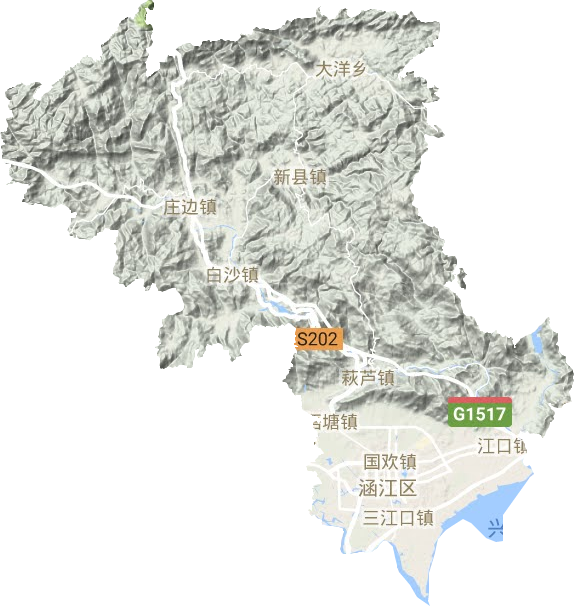 涵江區(qū)地形圖