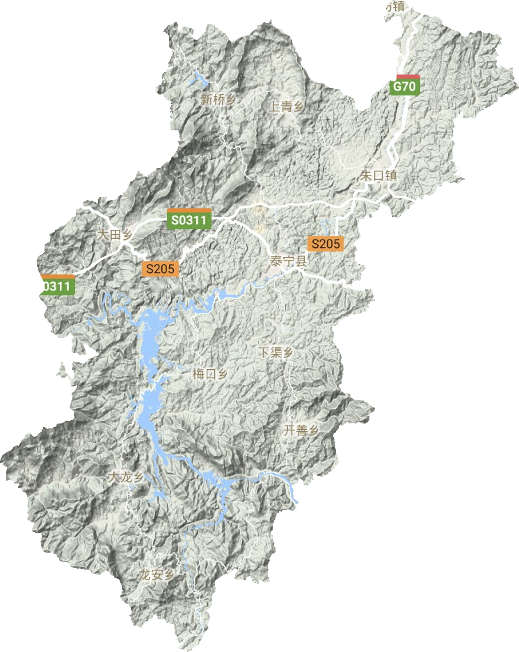 泰寧縣地形圖