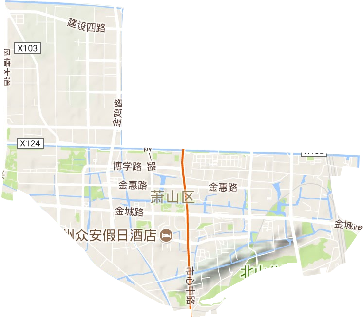 北干街道地形圖