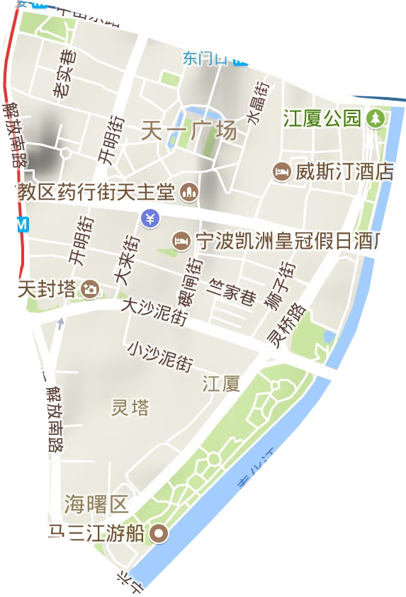 江廈街道地形圖