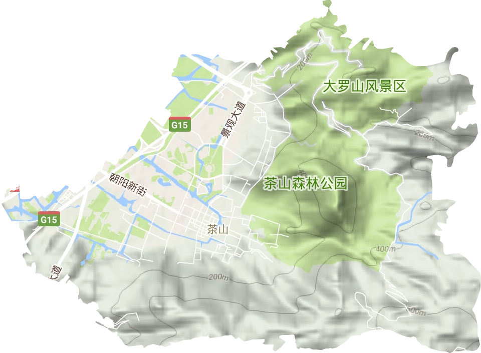 茶山街道地形圖