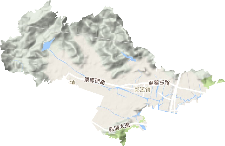 郭溪街道地形圖