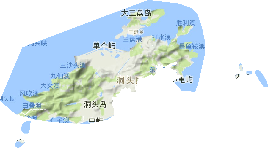 北岙街道地形圖