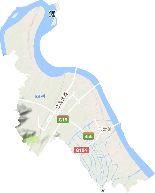 飛云街道地形圖