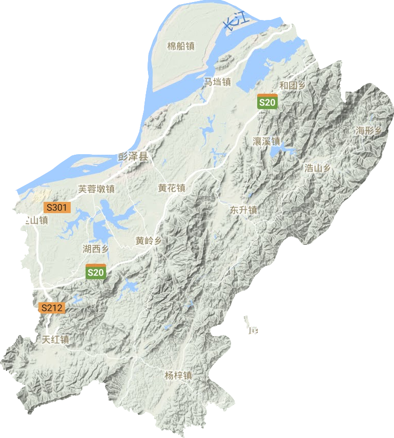 彭澤縣地形圖