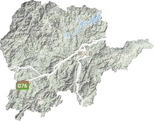 崇義縣地形圖