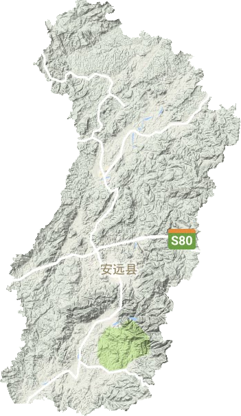 安遠縣地形圖