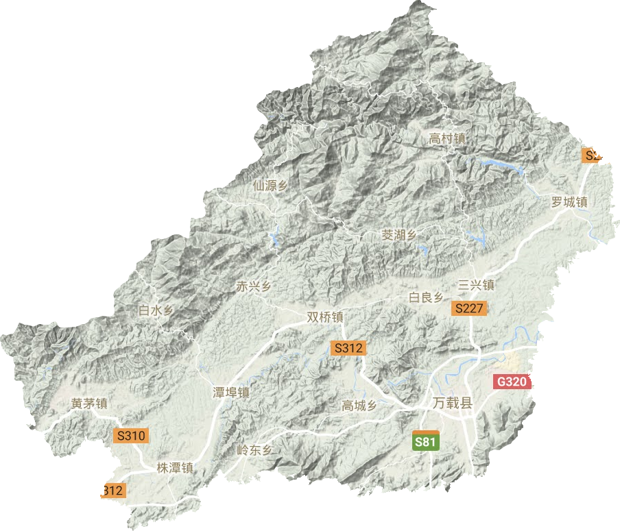 萬載縣地形圖