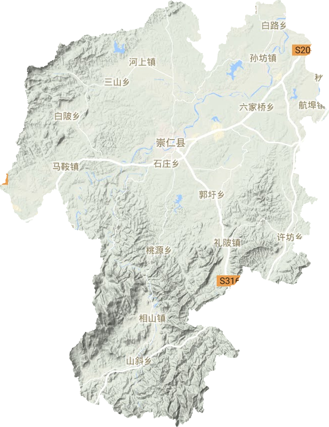 崇仁縣地形圖