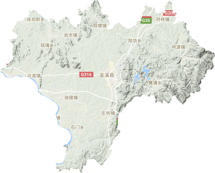 金溪縣地形圖