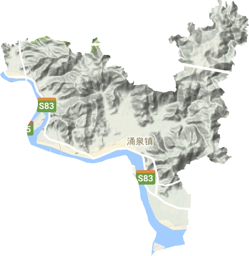 涌泉鎮(zhèn)地形圖