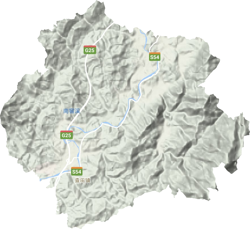 查田鎮(zhèn)地形圖