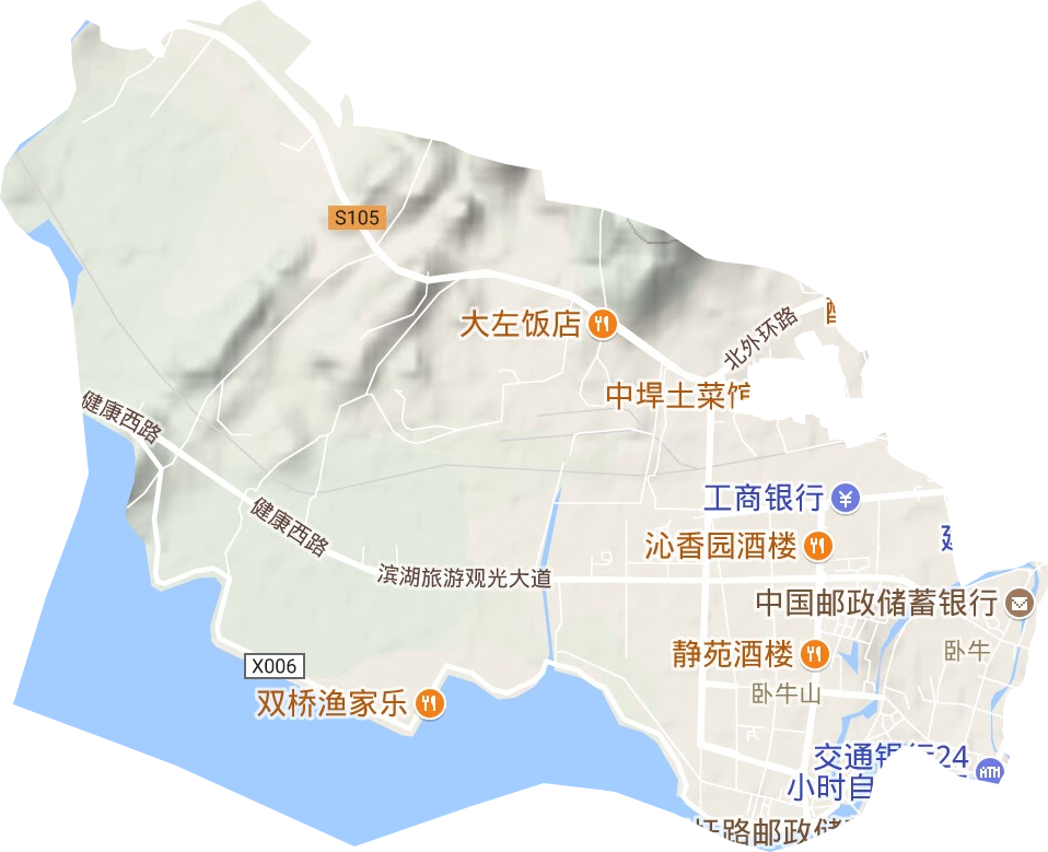 臥牛山街道地形圖