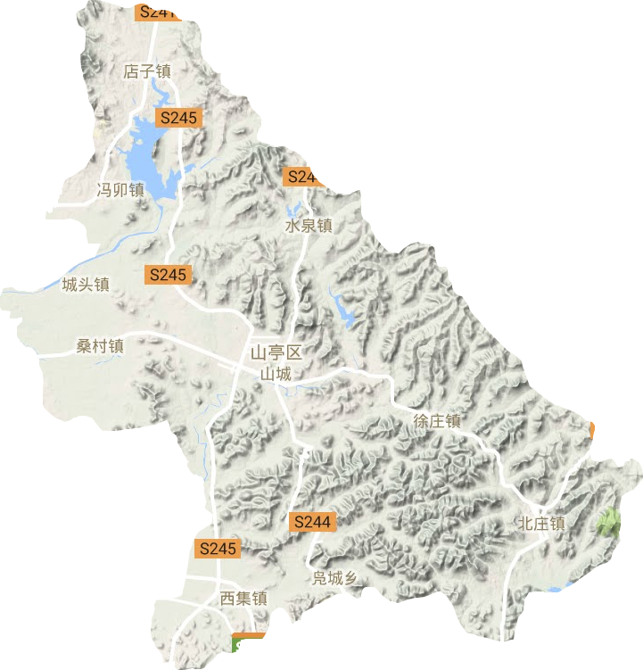 山亭區(qū)地形圖
