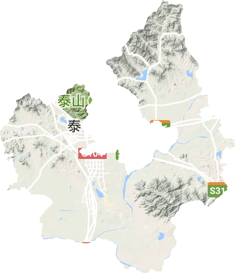 岱岳區(qū)地形圖