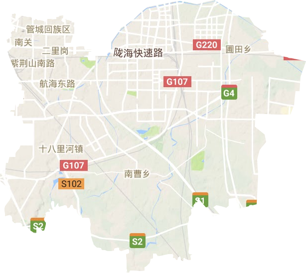 管城回族區(qū)地形圖