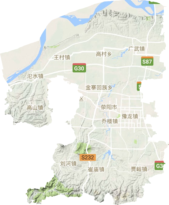 滎陽市地形圖