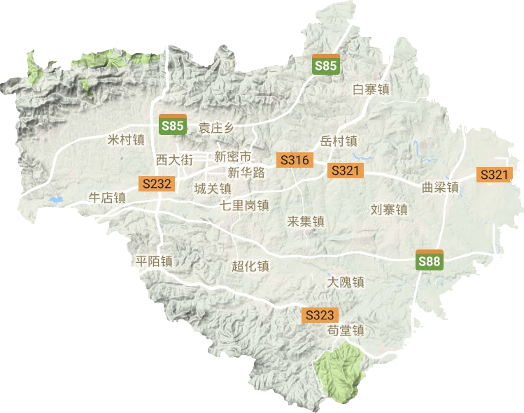 新密市地形圖