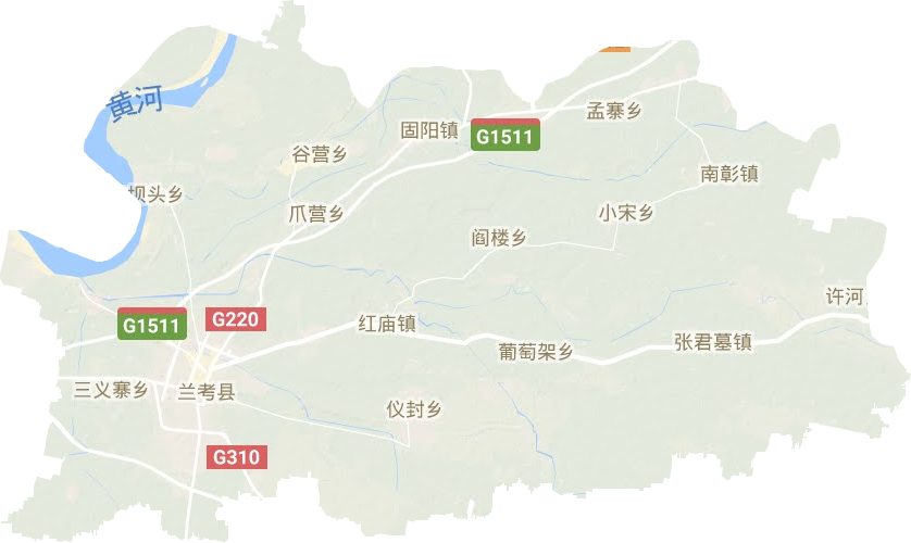 蘭考縣地形圖