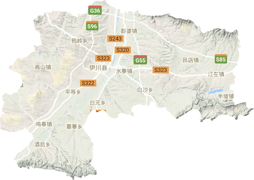 伊川縣地形圖