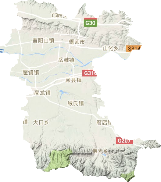 偃師市地形圖