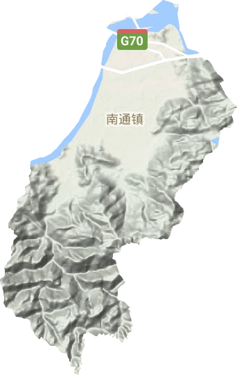 南通鎮(zhèn)地形圖