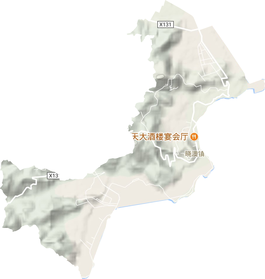 曉澳鎮地形圖