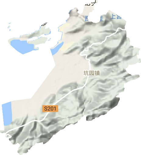 坑園鎮地形圖