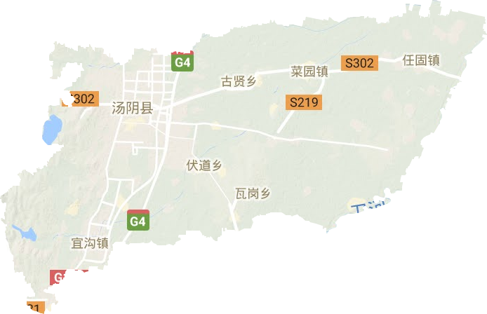 湯陰縣地形圖