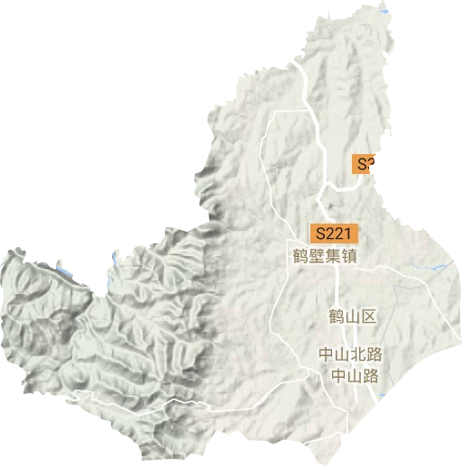 鶴山區(qū)地形圖
