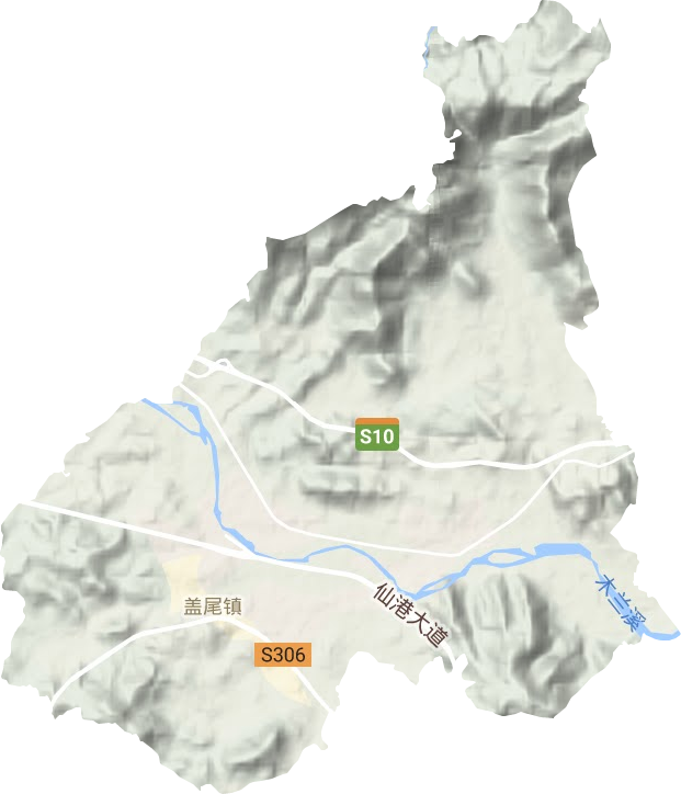 蓋尾鎮地形圖