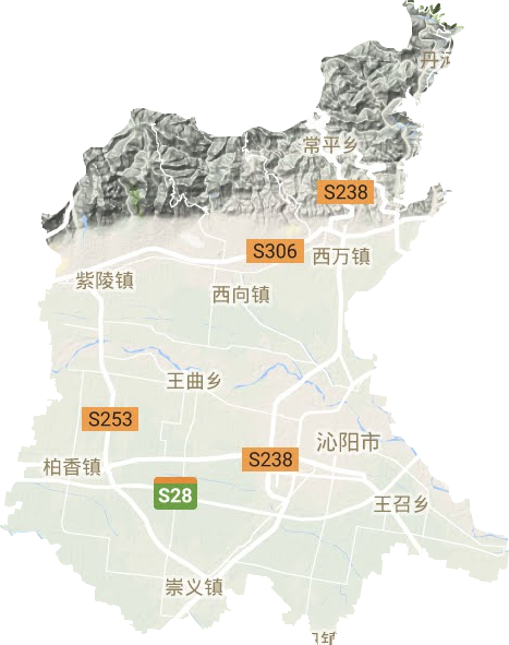 沁陽市地形圖