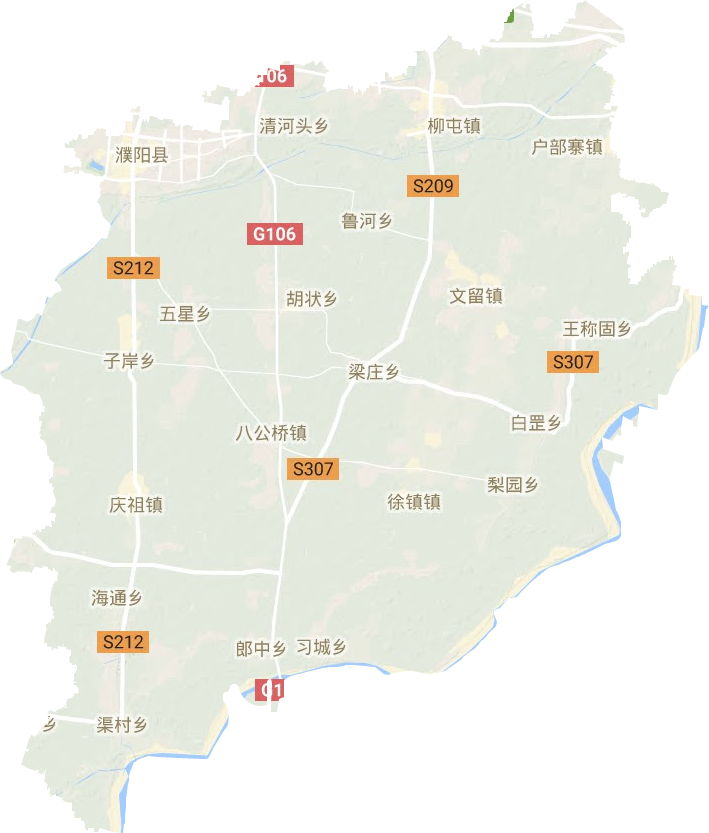 濮陽縣地形圖