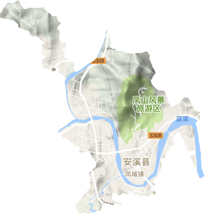 鳳城鎮(zhèn)地形圖