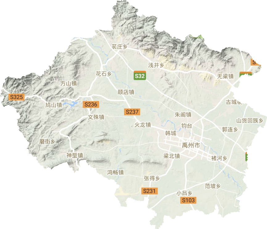 禹州市地形圖