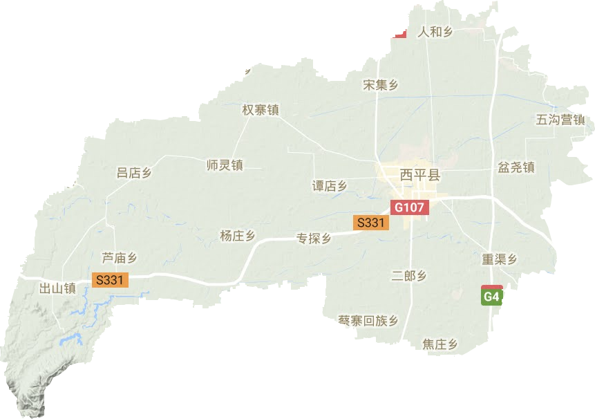 西平縣地形圖