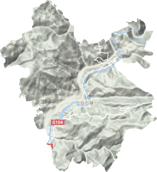 上白石鎮(zhèn)地形圖